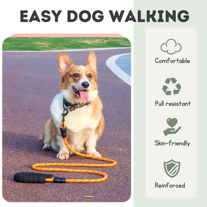 Nylon Braided Reflective Round Dog Leash, Explosion-proof and Shock-absorbing Dog Walking Leash