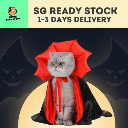 Halloween Pet Cape for Cats and Dogs Costume Set, Transforming Outfit for Holiday Theatrical Attire