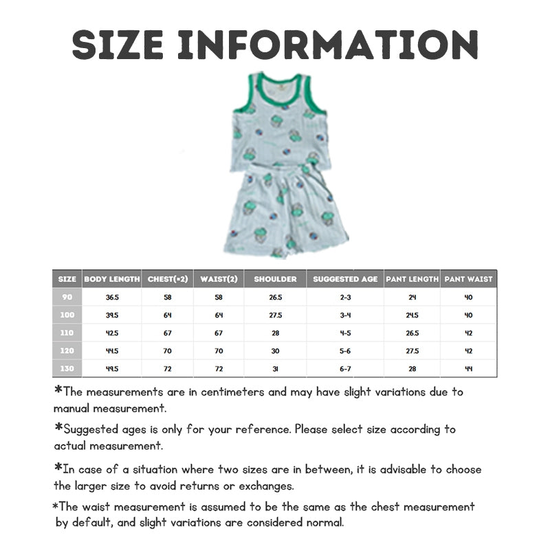 kids T-shirt Cartoon Sleeveless Sports Vest Boys And Girls Sleeveless Vest Set Baby pyjamas Childrens Singlet