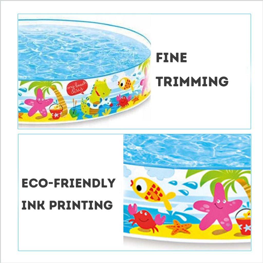 Ocean Park Theme Kids Paddling Pool, Inflation-Free Foldable Pool Toys, Indoor & Outdoor Children's Water Play Tub