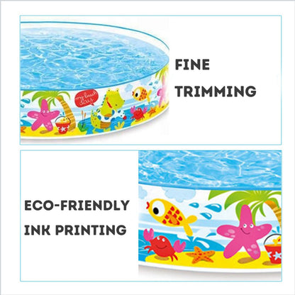 Ocean Park Theme Kids Paddling Pool, Inflation-Free Foldable Pool Toys, Indoor & Outdoor Children's Water Play Tub