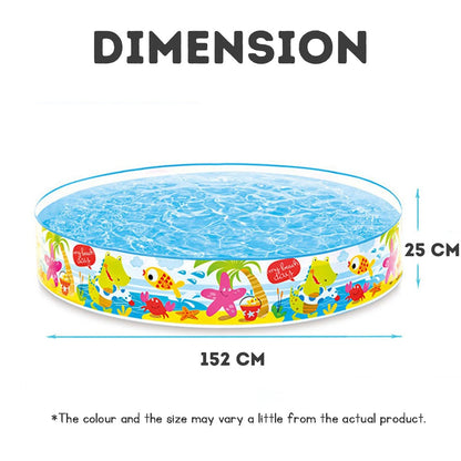 Ocean Park Theme Kids Paddling Pool, Inflation-Free Foldable Pool Toys, Indoor & Outdoor Children's Water Play Tub