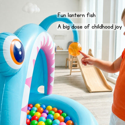 Angler Fish Baby Pool Inflatable Swimming Pool for Kids Toddler Paddling Pool with Sunshade Outdoor Water Play