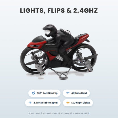 R/C Flying Motorcycle AF903 Mini Drone Remote Control Bike 2.4GHz 360 Flip LED Altitude Hold Toy for Kids Teens Gift