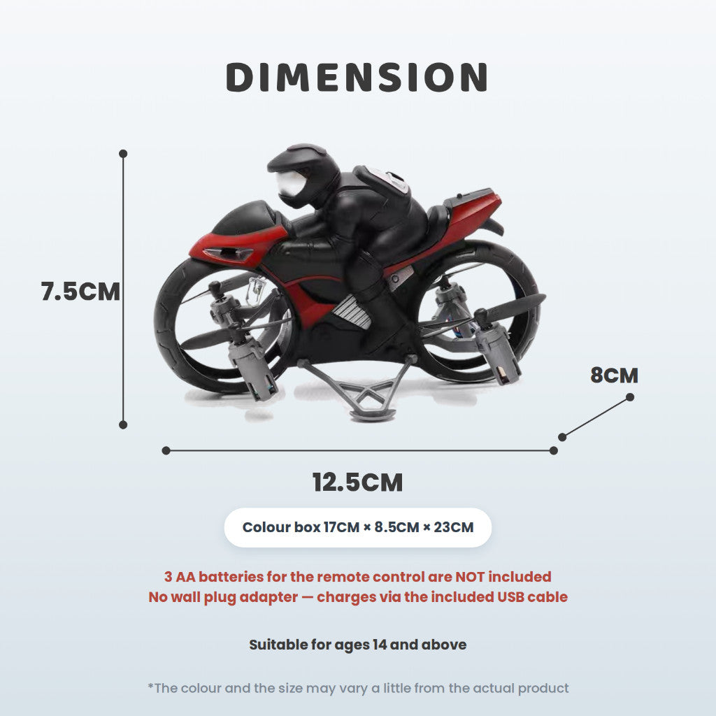 R/C Flying Motorcycle AF903 Mini Drone Remote Control Bike 2.4GHz 360 Flip LED Altitude Hold Toy for Kids Teens Gift