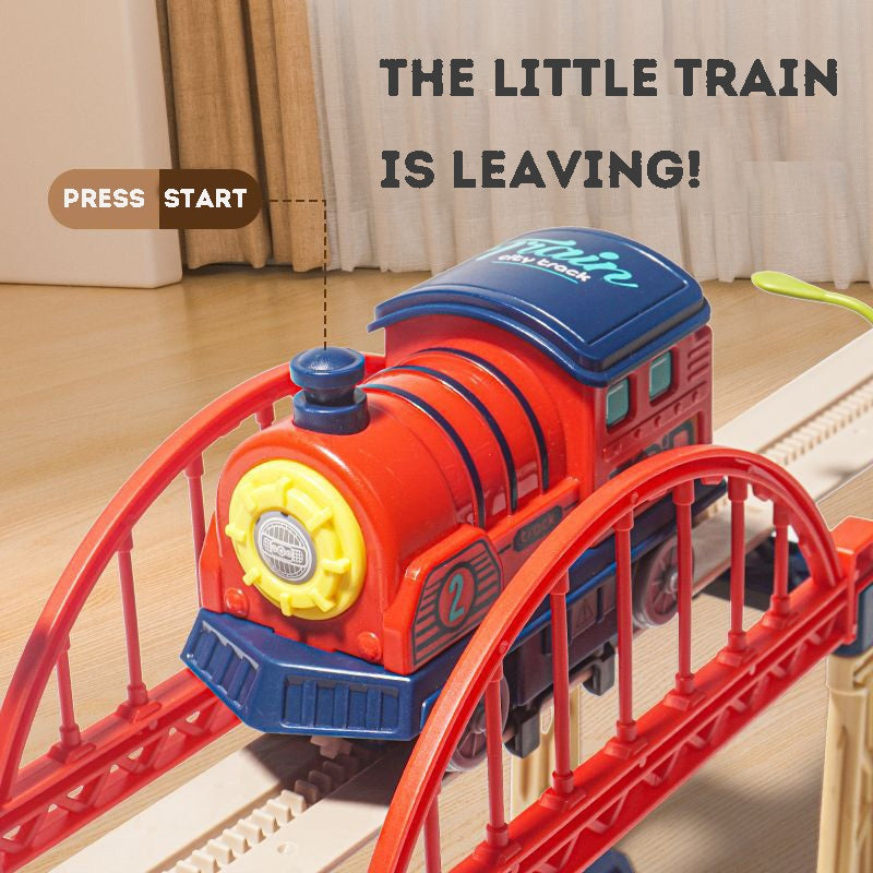 DIY Rail Train Toy Electric Railway Track with Assembly Gliding Track Portable Storage Educational Toy