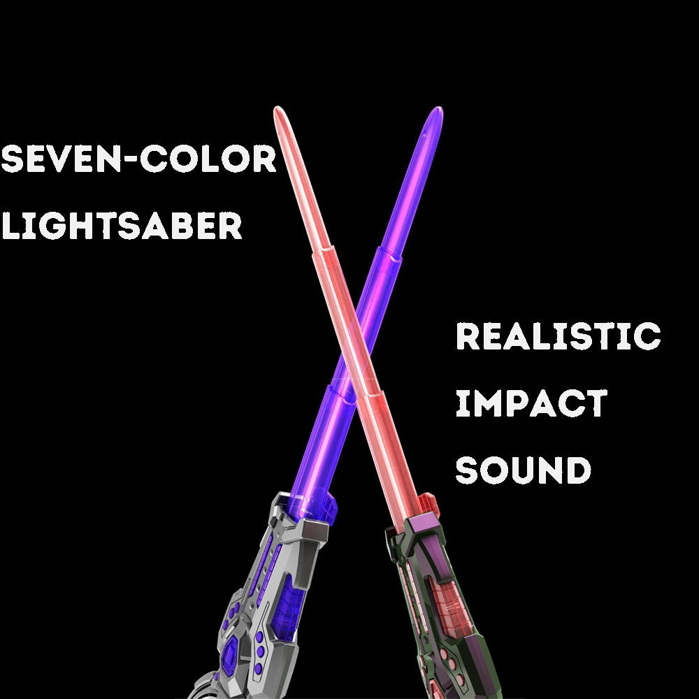 Laser Toy Rotating Telescopic Lightsaber Cool Sound Light Double Bladed Sword Spiral Toy Boys' Toy