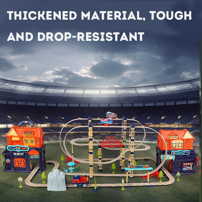 DIY Rail Train Toy Electric Railway Track with Assembly Gliding Track Portable Storage Educational Toy