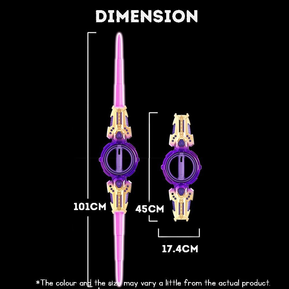 Laser Toy Rotating Telescopic Lightsaber Cool Sound Light Double Bladed Sword Spiral Toy Boys' Toy