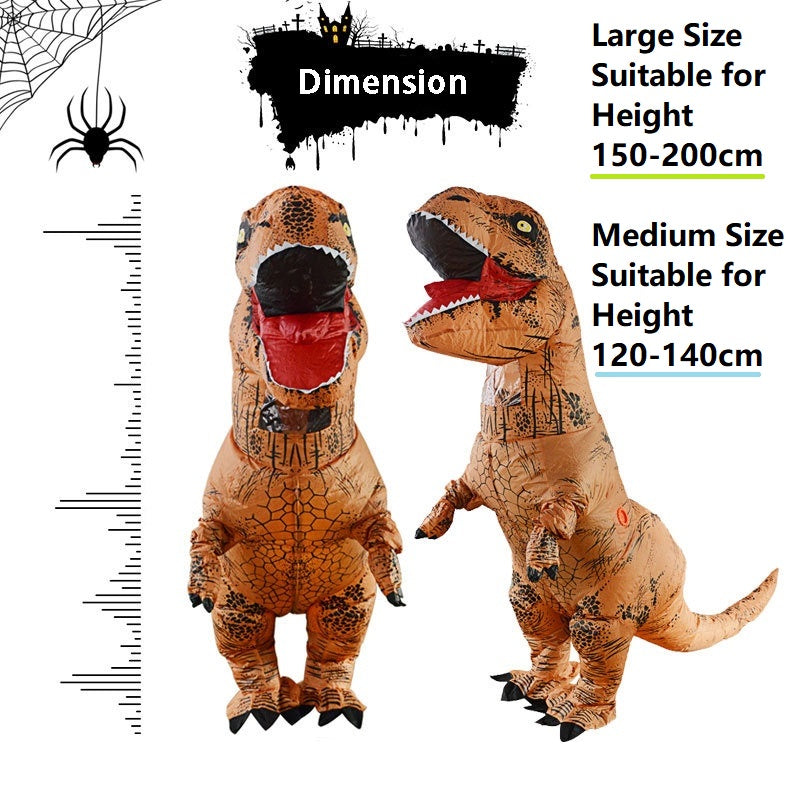 Dinosaur T-rex Halloween Inflatable Costume Giant T-rex Halloween Cosplay Blow Up Suit Fancy Dress