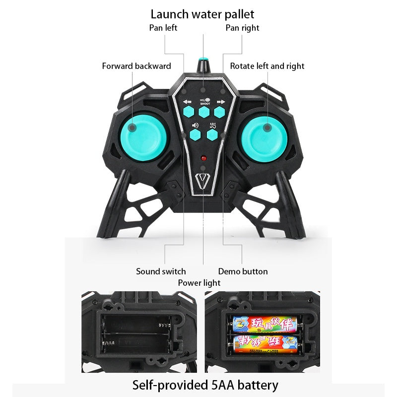 Remote or Gesture Control Battle Tank Shoots Water Pellet and able to move sideward