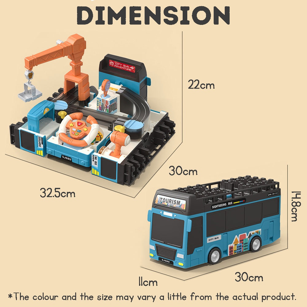 Bus Toy with Sound and Light, Simulation Steering Wheel Gear Toy, Toddlers Bus Toys with Music Education Knowledge