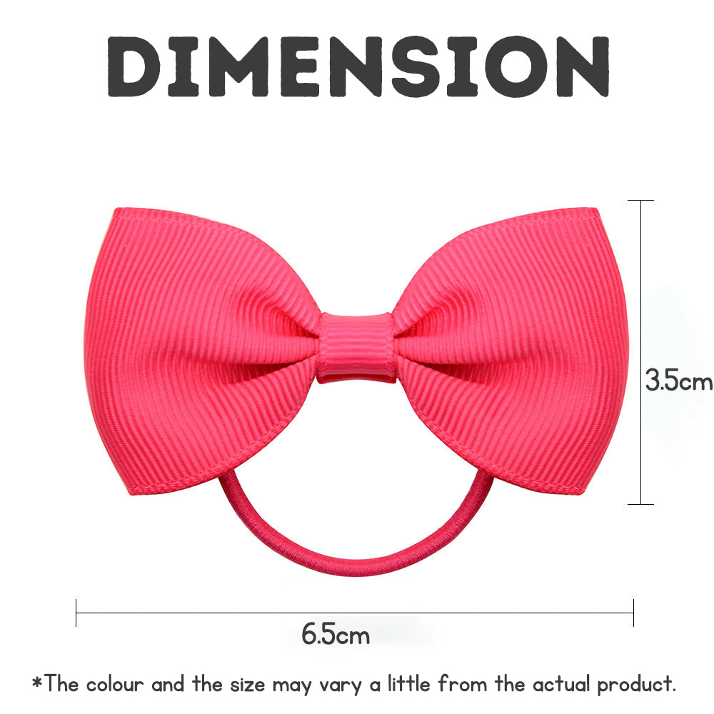 European and American Style Children's Solid Color Elastic Hair Ties with Cute Butterfly Bow.