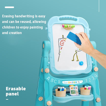 Double Sided Whiteboard and Chalkboard, Height Adjustable Drawing Board for Toddlers