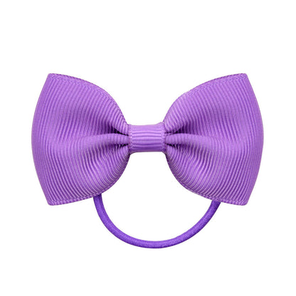 European and American Style Children's Solid Color Elastic Hair Ties with Cute Butterfly Bow.