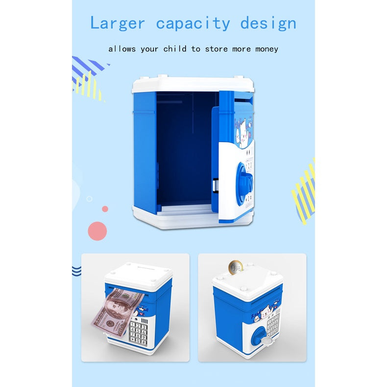 Piggy Bank ATM Bank Money Saving Box Key With Coin Machine Money Safe Coin Bank