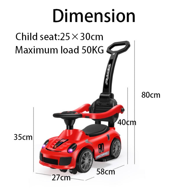 SG Local Delivery Toddler Ride On Pusher Car With Music and Handle Exercises Children's Walking Ability And Legs