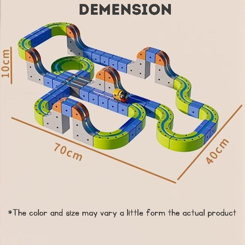 Kid's Magnetic Tiles Track  Electric Train Track Toy  Free Assembly Building Blocks Set Kid's Birthday Gift