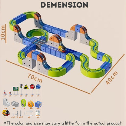 Kid's Magnetic Tiles Track  Electric Train Track Toy  Free Assembly Building Blocks Set Kid's Birthday Gift