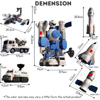 Magnetic Transformation Engineering Car Assembled Toy Deformation Robot Car Toy For Kids