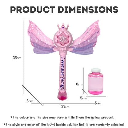 Princess Magic Wand Automatic Bubble Machine Handheld Glowing Music Fairy Wand Leak-proof Bubble Stick Dinosaur Bubble in Bubble Handheld Bubble Machine Fan Dinosaur Bubble Machine Summer Outdoor Bubble Gun Big Bubble Children's Toy