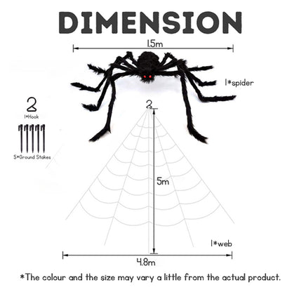 Halloween Decoration 5M Halloween Spider We+/- 1.5M Giant Spider cobweb Outdoor Indoor Home Party Decoration