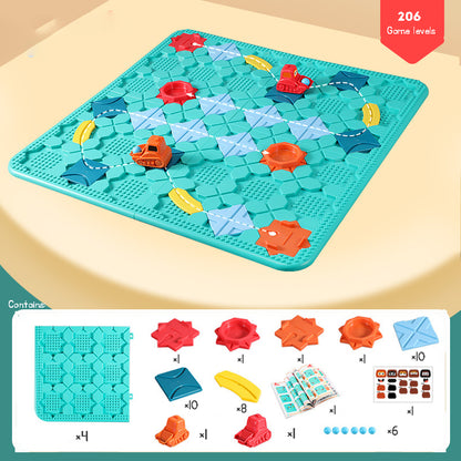 Building Maze Roadways for Toy Cars to Expand Kids Thinking and Cognitive Development