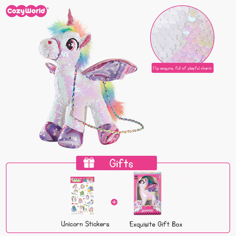 Cozy World Sequin Sling / Cross Body Unicorn Bag Children's Bag Girl's Crossbody Bag Doll Bag