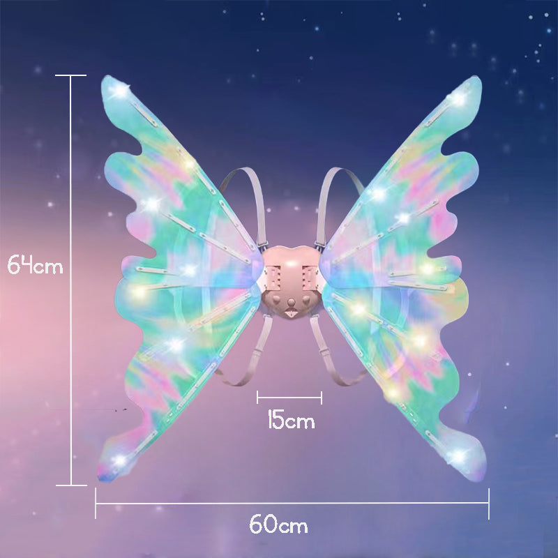 Girl's Electric Butterfly Wings Light-Up Toy with Music Fairy Wings Christmas Performance Prop