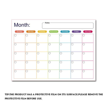 Magnetic A3 monthly schedule planner message board refrigerator magnet erasable 8 colors whiteboard markers whiteboard eraser