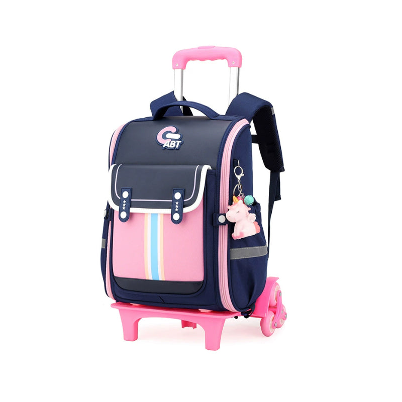 Kids Trolley Backpack Detachable Trolley Bag Luggage School Bag With Wheels