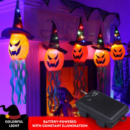 Halloween Decoration Pumpkin String Light Wizard Hat LED Light Scary Atmosphere Indoor Outdoor Home Party Decoration