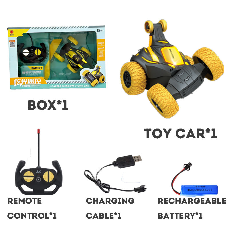 Rechargeable RC Car Stunt Toy for Kids 360° Rotation Flip and Roll Remote Control Car