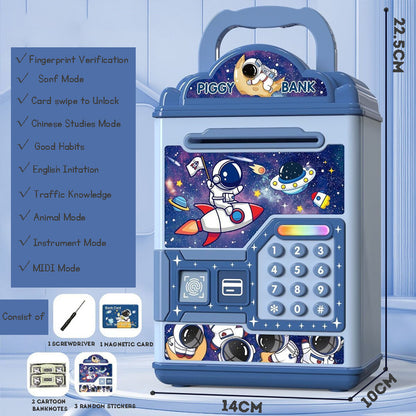 ATM Bank Savings Box Fingerprint Money Savings Box Coin Machine Children's Multi functional Safe Box