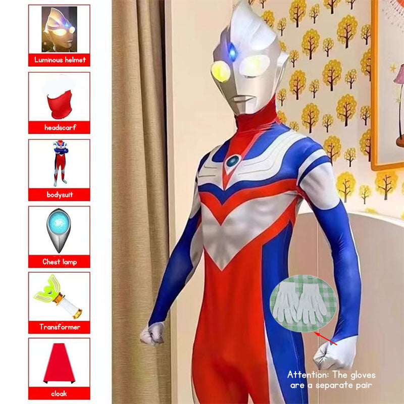 Ultraman Cosplay Costume Set Role-Playing Costume Jumpsuit Party Costume Halloween Costume