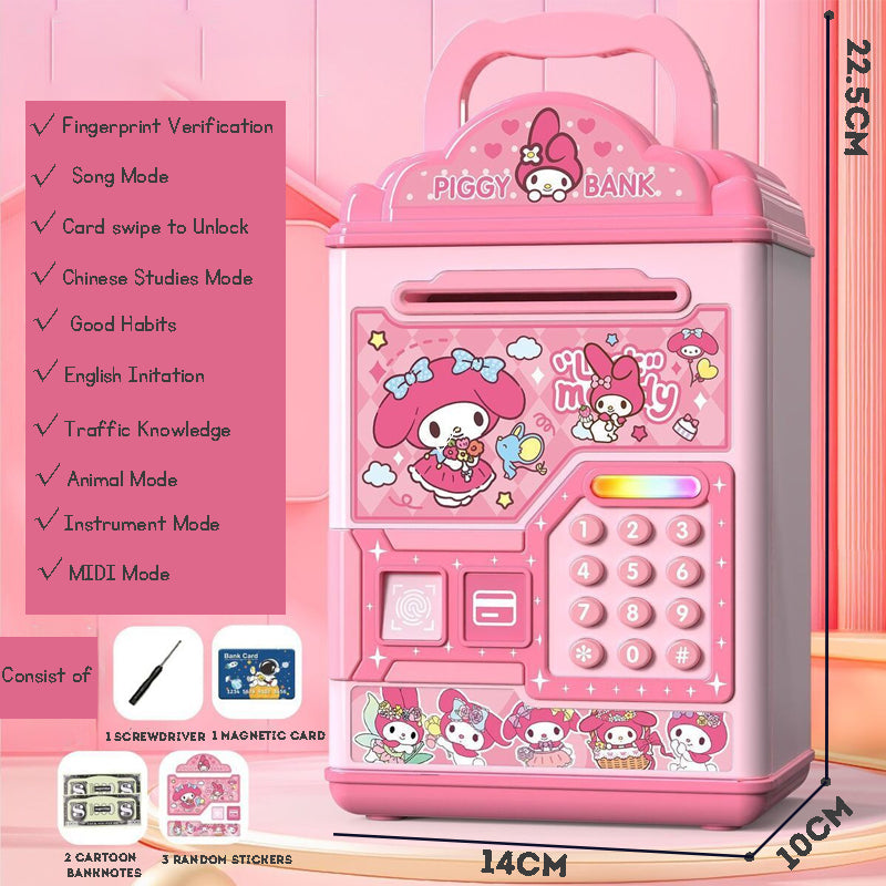 ATM Bank Savings Box Fingerprint Money Savings Box Coin Machine Children's Multi functional Safe Box