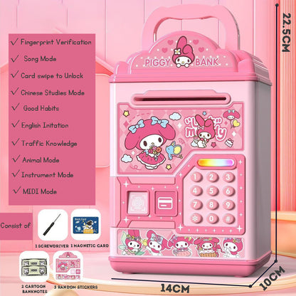 ATM Bank Savings Box Fingerprint Money Savings Box Coin Machine Children's Multi functional Safe Box
