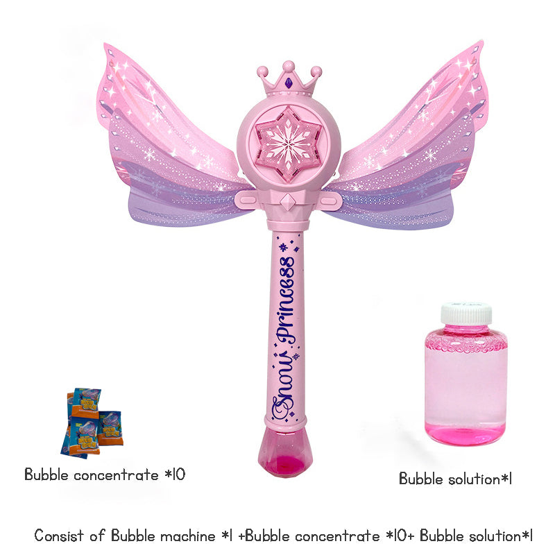 Princess Magic Wand Automatic Bubble Machine Handheld Glowing Music Fairy Wand Leak-proof Bubble Stick Dinosaur Bubble in Bubble Handheld Bubble Machine Fan Dinosaur Bubble Machine Summer Outdoor Bubble Gun Big Bubble Children's Toy