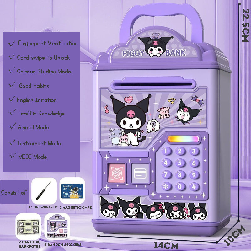 ATM Bank Savings Box Fingerprint Money Savings Box Coin Machine Children's Multi functional Safe Box