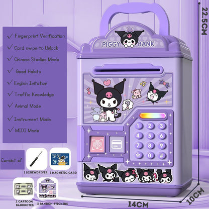 ATM Bank Savings Box Fingerprint Money Savings Box Coin Machine Children's Multi functional Safe Box
