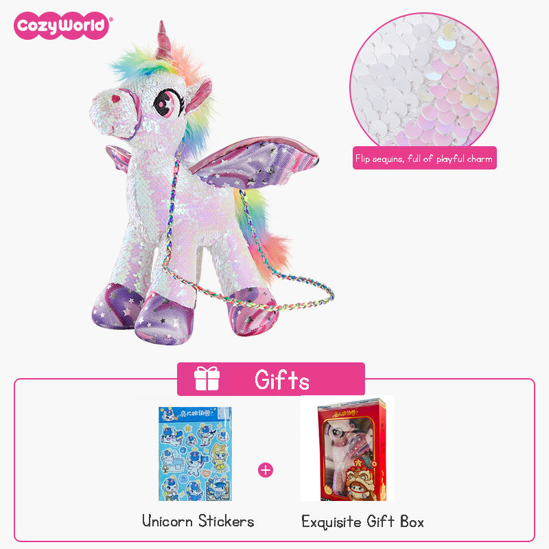 Cozy World Sequin Sling / Cross Body Unicorn Bag Children's Bag Girl's Crossbody Bag Doll Bag