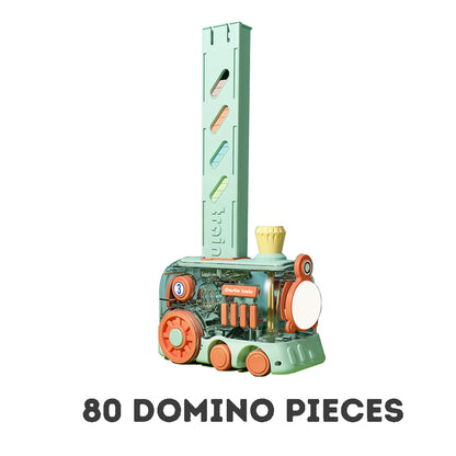 Kid's Electric Domino Train Automatic Domino Placement Electric Building Blocks Car Locomotive Educational Toy Boy Girl