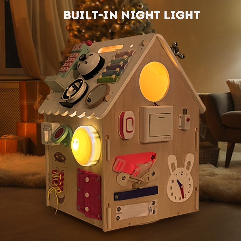Baby Early Education Wooden Toys Baby Busy House DIY Children's Multi functional Toy