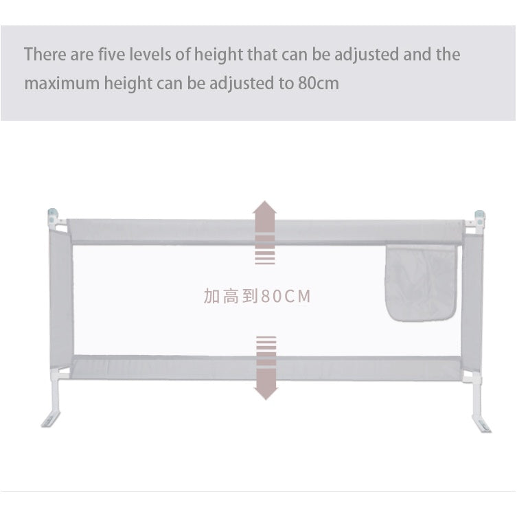 Vertically Liftable Baby Bed Guardrail Baby Anti-fall Bed Fence Guardrail Double Button Switch Design Baby Safety Fence