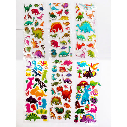 10 sheets of Animals,  dinosaurs, various styles of 3D stickers, bubble stickers,children's birthday gift