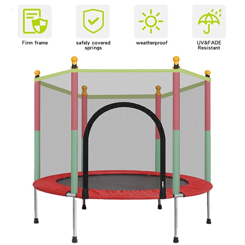 Kids Trampoline with Safety Enclosure Net -Trampoline for Toddlers Indoor and Outdoor - Parent-Child Interactive Game