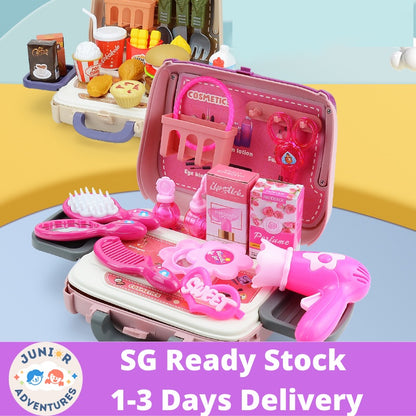 Pretend Toys Makeup Kitchen Simulated Toys Messenger Bag Tote Bag 3 in 1 Kids Toys