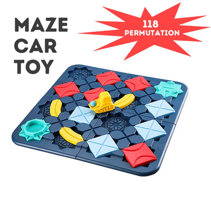 Building Maze Roadways for Toy Cars to Expand Kids Thinking and Cognitive Development