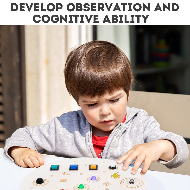 Early Education Wooden LED Switch Light Toy for Children - Enhances Color Recognition and Cognitive Skills