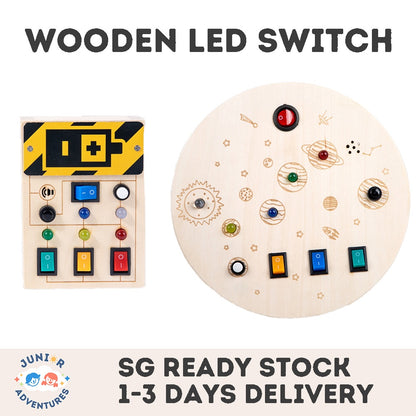 Early Education Wooden LED Switch Light Toy for Children - Enhances Color Recognition and Cognitive Skills